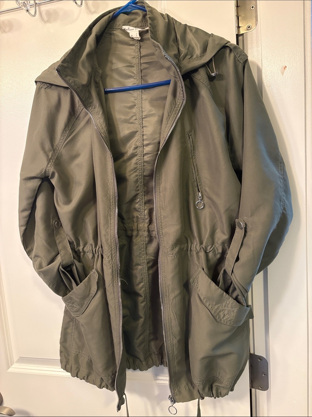 Women's Olive Green Hooded Field Jacket